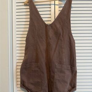 We The Free Taupe Sleeveless Jumpsuit